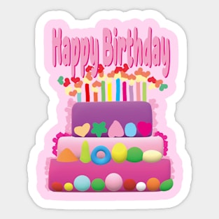 Happy Birthday Cake Sticker